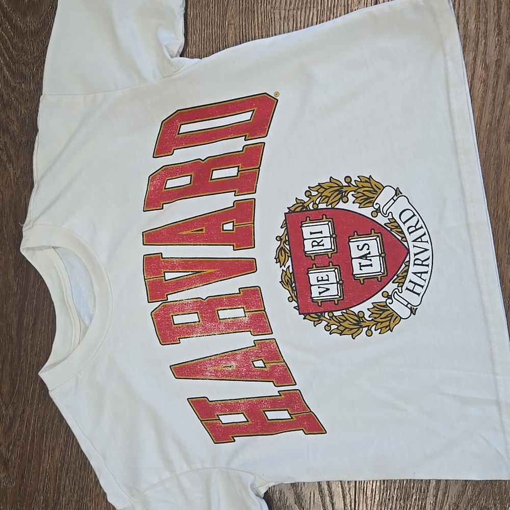 HARVARD GRAPHIC CROP TSHIRT.  #6844